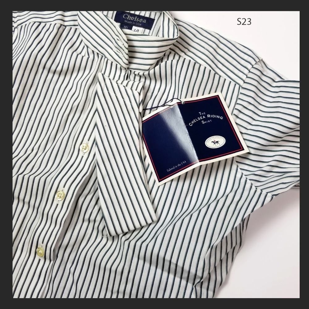 S23 Girls Chelsea Dress Show Shirt Green stripe  14